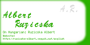 albert ruzicska business card